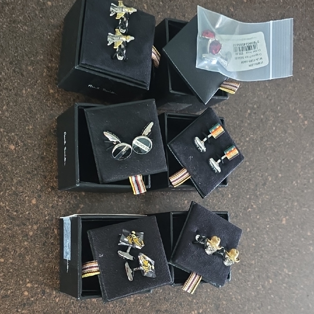 Pqul Smith Elegant Gold and Silver Cufflinks Set Lot Deal